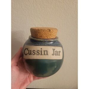 Tumbleweed Pottery - Cussin Jar - Jar w/ Cork Lid - Handcrafted in U.S.A. - Blue